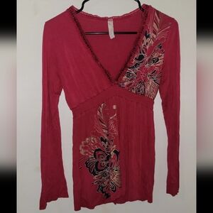 Clock House Vintage Y2K Womens Babydoll Long Sleeve Top Size Small/Medium